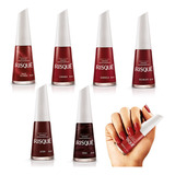 Kit Com 6 Esmaltes Risque Coleção Vermelhos Clássicos Escuro