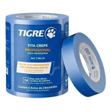 Kit Com 6 Fitas Crepe Tigre Azul 24mm X 50m Profissional