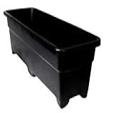 Kit Com 6 Jardineiras Floreira Plasticas Resistentes De 47 Cm Cor Preto Para Jardim Horta Temperos