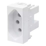 Kit Com 6 Modulo Tomada Habitat Branco 10a Branco Fame 2061