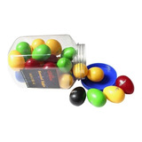 Kit Com 6 Ovinhos Ganza Shaker Colorido Chocalho Eggs