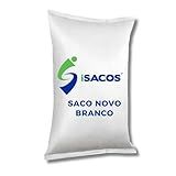 Kit Com 6 Pacote C 5 Sacos De Ráfia Novo Liso Branco 50x70 Sacaria Entulho Construção Ração Grãos