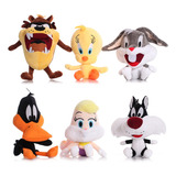 Kit Com 6 Pelúcias Turma Looney Tunes 20cm Pernalonga Taz