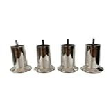 Kit Com 6 Pés Cromados De Polietileno Para Cama Box Todos Os Modelos Sofás Puffs E Móveis Em Geral 12cm De Altura Rosca 5 16 Universal Fixos Não Danificam O Piso Cor Metalizada Diâmetro 5 5cm