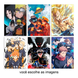 Kit Com 6 Placas Decorativas De Animes A Sua Escolha 21x30cm