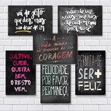 Kit Com 6 Placas Decorativas Em Mdf Frases Motivacionais