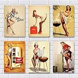 Kit Com 6 Placas Em Mdf Retrô Vintage R Adesivos