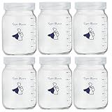 Kit Com 6 Potes De Vidro Para Armazenar Leite Materno 200ml Super Mamãe