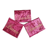 Kit Com 6 Robes Roupão Cetim Bordado Personalizado Nome