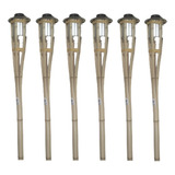 Kit Com 6 Tochas De Bambu Iluminação Decoração Tocha Luau