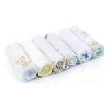 Kit Com 6 Unidades Paninho De Boca Bebe 100 Algodao 30x30cm