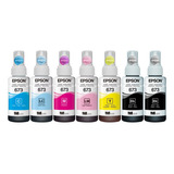 Kit Com 7 Refis De Tinta T673 Originais Epson L810 L850