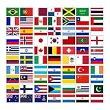 Kit Com 70un Adesivos Bandeiras Diversos Países