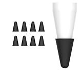 Kit Com 8 Unid De Capa De Proteção Silicone Nib Compatível Com Ponta Da Caneta Apple Pencil 1 E 2 Geração Proteção Macia Anti Risco Silenciosa Fácil De Usar Preto 