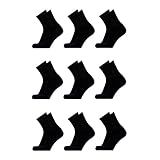 Kit Com 9 Pares De Meias Cano Médio De Algodão Preta M11 Cor Preto Tamanho Tamanho Único