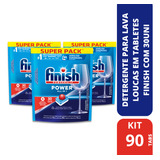Kit Com 90 Tabletes Finish Detergente