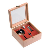 Kit Com Acessórios E Taça Cristal Para Gin Caixa De Madeira