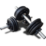 Kit Com Barras Rosca E 24kg De Anilhas Fitness Prado