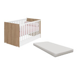 Kit Com Berço Vira Mini Cama Slim Colchão Espuma D 18