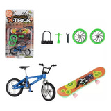 Kit Com Bicicleta Dedo E Skate Dedo Com Acessórios Presente