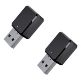 Kit Com Dois Adaptadores Bluetooth Usb Musica Som Carro P2
