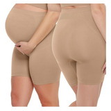 Kit Com Duas Bermudas Gestante Segunda Pele Grávida