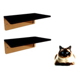 Kit Com Duas Prateleiras De Gatinho 30 X 20cm