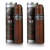 Kit Com Duas Unidades De Perfumes Cuba Paris Cuba Black 100ml 3,3fl.oz 100 Ml Edt Natural Spray Edt