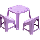 Kit Com Mesa 2 Cadeiras Poltrona Plastica Infantil Cores