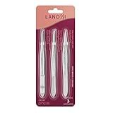 Kit Com Pinças De Ponta Reta- Chanfrada E Fina- Cor Silver- Lanossi-