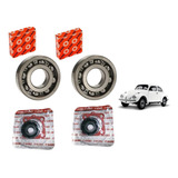 Kit Com Rolamentos Retentores Roda Traseira Fusca Brasilia
