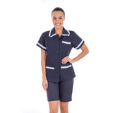 Kit Com2 Conjuntos Uniforme Bermuda Oxford Copeira Doméstica
