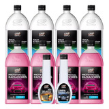 Kit Combo Aditivo Selante Limpa Radiador Agua Desmineral 8lt