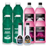 Kit Combo Aditivo Selante Limpa Radiador Água Desmineralizad