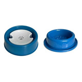 Kit Comedouro Anti Formiga Bebedouro Não Molha Pelo Pet Azul