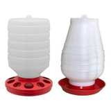 Kit Comedouro Aves 10 Furos 5kg Bebedouro Frango 5 Litros