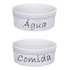 Kit Comedouro E Bebedouro De Porcelana 300ml Água E Comida Cor Personalizado