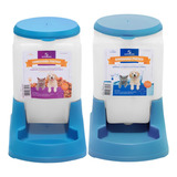 Kit Comedouro E Bebedouro Pequeno Pet 3l Automatico Oferta Cor Azul