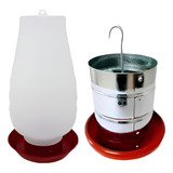 Kit Comedouro Tubular 3kg Aves E Bebedouro 5 Litros