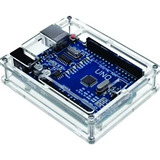 Kit Compatível Arduino Uno R3 Case Com Parafusos uno E Cabo