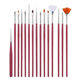 Kit Completo 15 Pincéis Unhas Gel Uv Manicure Acrigel Pro