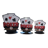 Kit Completo 3 Troféus Poker Baralho