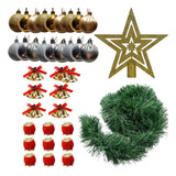 Kit Completo 35 Enfeites Árvore De Natal Lançamento Cores