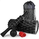 Kit Completo 4x1 Lorben Rolo De Massagem Bastão Miosfascial Bola Lacrosse Faixa Elástica Band Bolsa GT6320 B