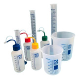Kit Completo 9 Peças Becker Proveta Pisseta Nalgon