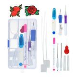 Kit Completo Agulha Mágica Caneta Para Bordar Ponto Russo