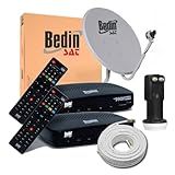 Kit Completo Antena Parabólica Digital Banda Ku Bedin 2 Receptores LNBF Duplo Cabo 15m