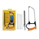 Kit Completo Arco Com 07 Serras Manual Mini Serrote Multifuncional Ajustável Ideais Para Cortes Precisos Em Materiais Como Alumínio Madeira Tubos De PVC E Borracha