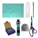 Kit Completo Artmak Para Patchwork E Artesanato Base De Corte Dupla Face 90x60 Régua Cortador Circular Com Trava Caixa De Alfinetes E Caneta Fantasma
