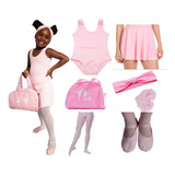 Kit Completo Ballet Infantil Balé Uniforme 6 Peças C Bolsa